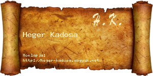 Heger Kadosa névjegykártya