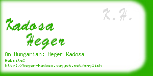 kadosa heger business card